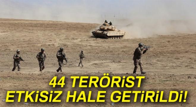 İçişleri Bakanlığı: '44 terörist etkisiz hale getirildi'