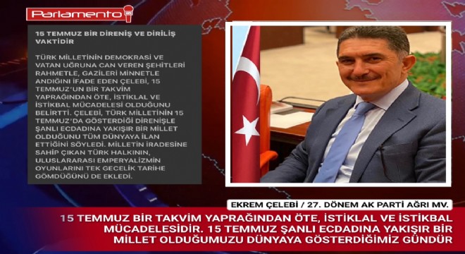 Çelebi: Şanlı Ecdadımıza Yakışır Bir Millet Olduğumuzu Gösterdik